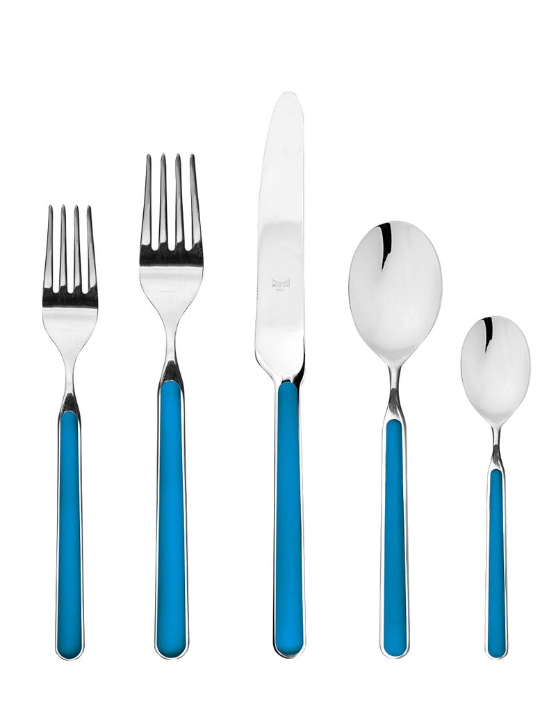 MEPRA Fantasia Flatware Set [5 Piece Set] Electric Blue, Dishwasher Safe Cutlery - Image 1